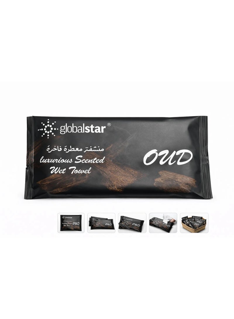 Globalstar OUD Luxurious Scented Wet Towels – Alcohol-Free Individually Wrapped Wipes - Image 2